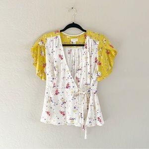 Anthropologie Meadow Rue ‘Bon Voyage’‎ Floral Wrap Top